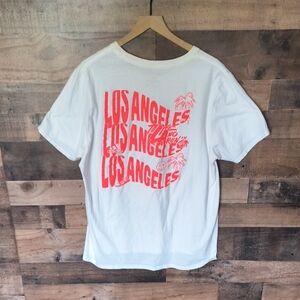 Adidas Amplifier White Tee with Red Los Angeles To Live And Run Graphic  XL Men